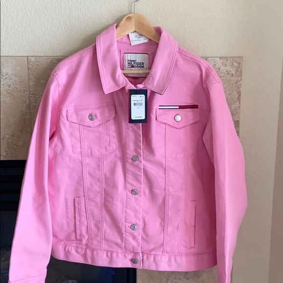 tommy hilfiger pink denim jacket